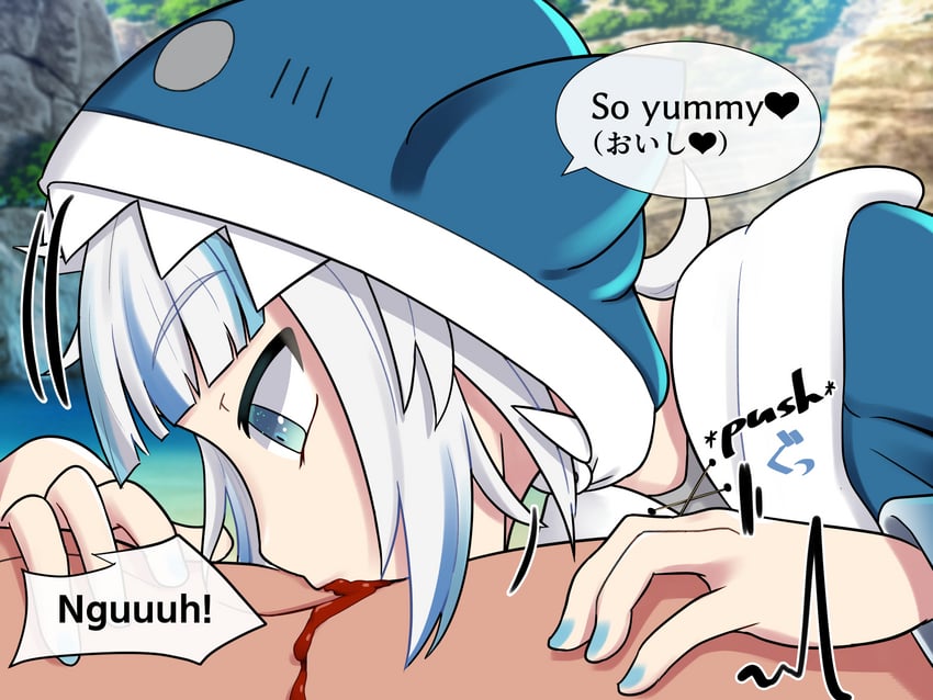 gawr gura (hololive and 1 more) drawn by yuuki_takara