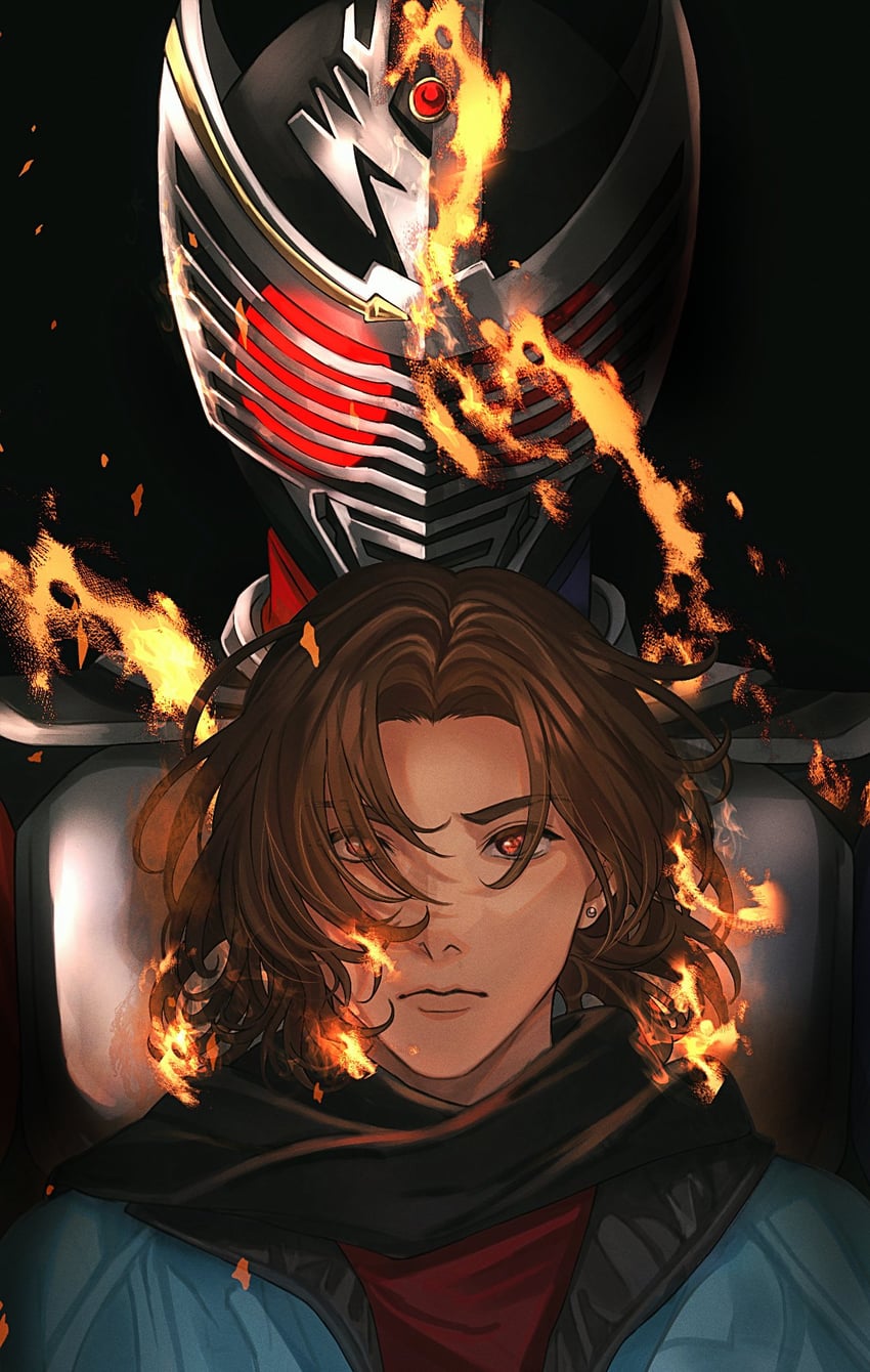 kamen rider ryuki and kido shinji (kamen rider and 1 more) drawn by sasakura34