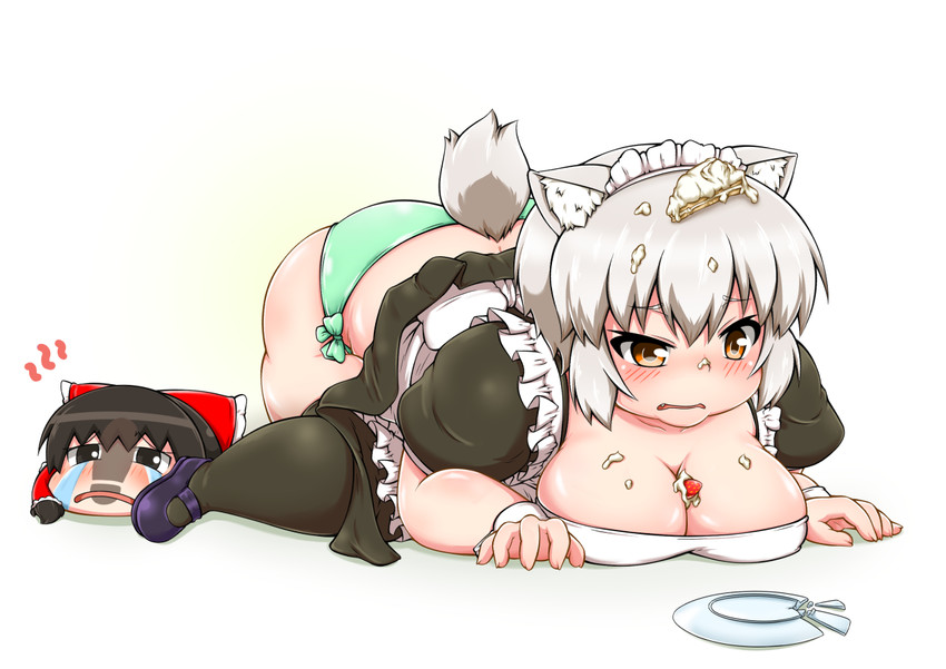hakurei reimu and inubashiri momiji (touhou) drawn by hitotsubashi_inari