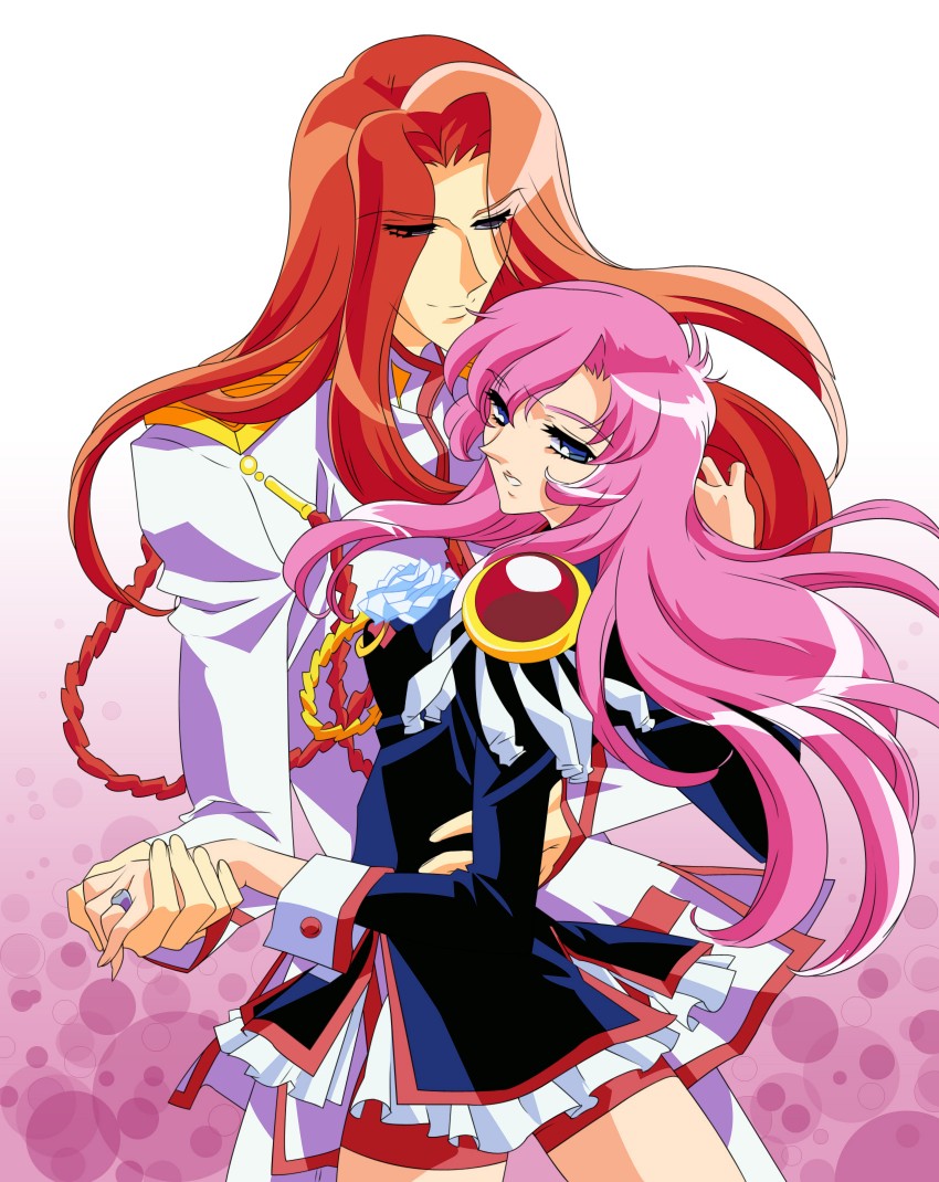 tenjou utena and kiryuu touga (shoujo kakumei utena) drawn by hasegawa_shin'ya