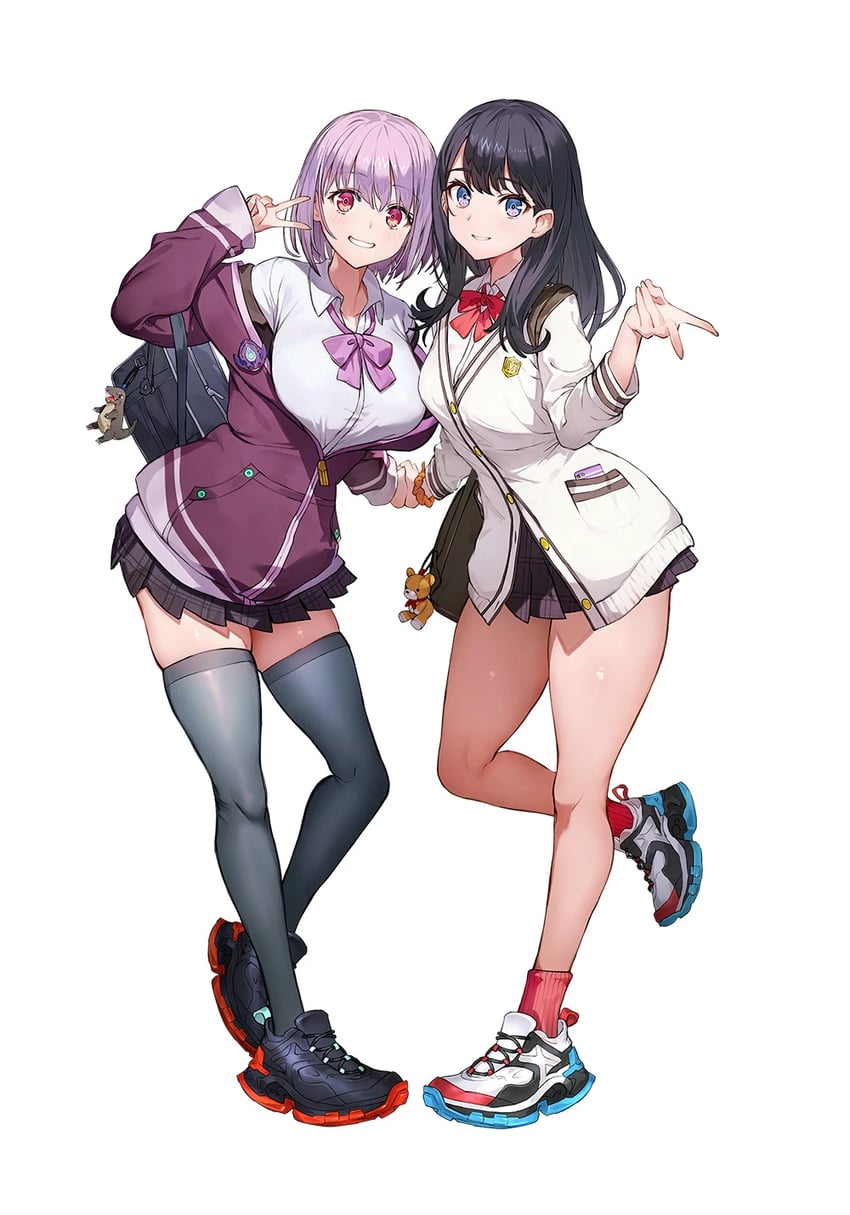 takarada rikka and shinjou akane (gridman universe and 1 more) drawn by toridamono