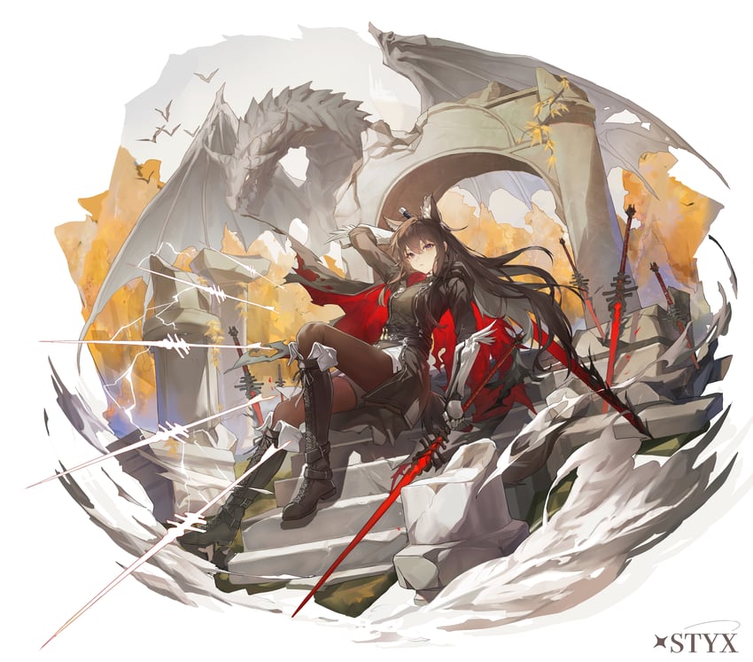 texas and texas the omertosa (arknights) drawn by styx_mo_yu
