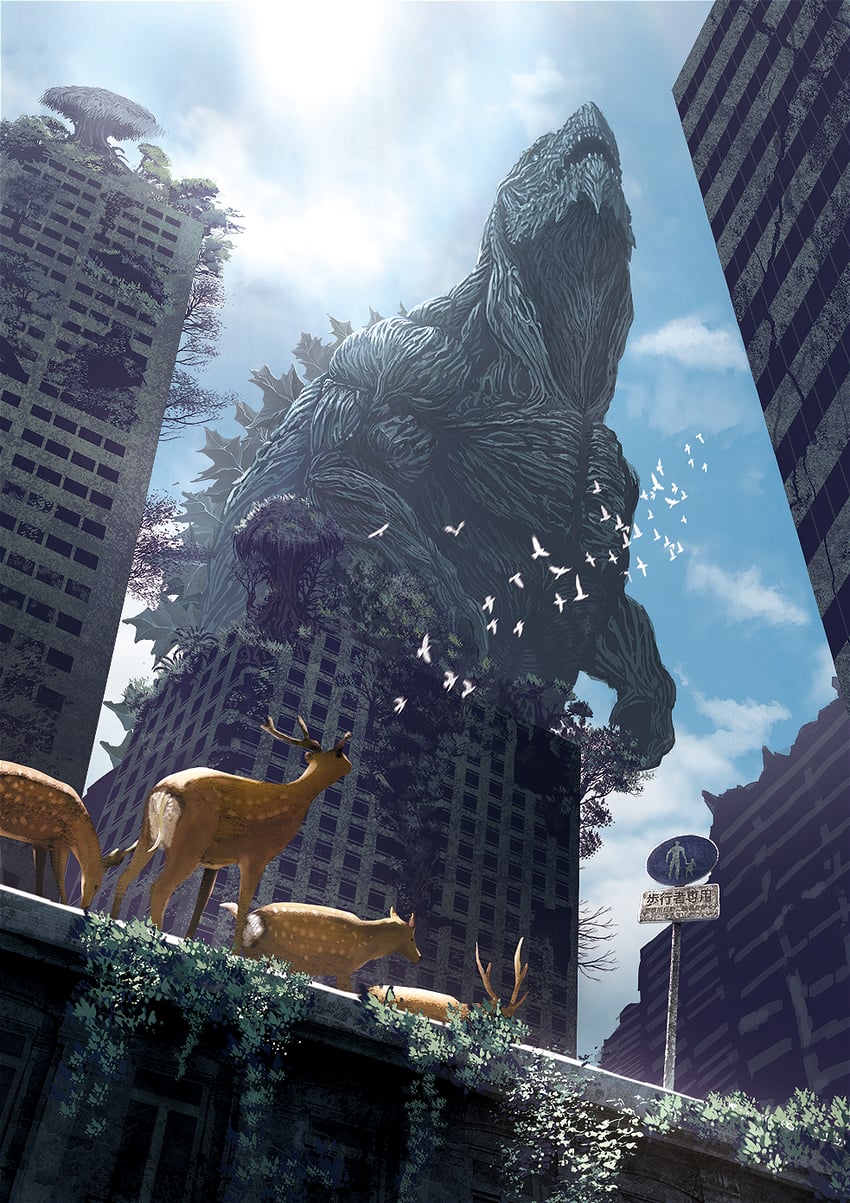 godzilla and godzilla earth (godzilla and 1 more) drawn by suttoko