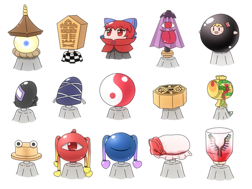 hakurei reimu, kirisame marisa, remilia scarlet, flandre scarlet, komeiji koishi, and 10 more (touhou) drawn by shirosato
