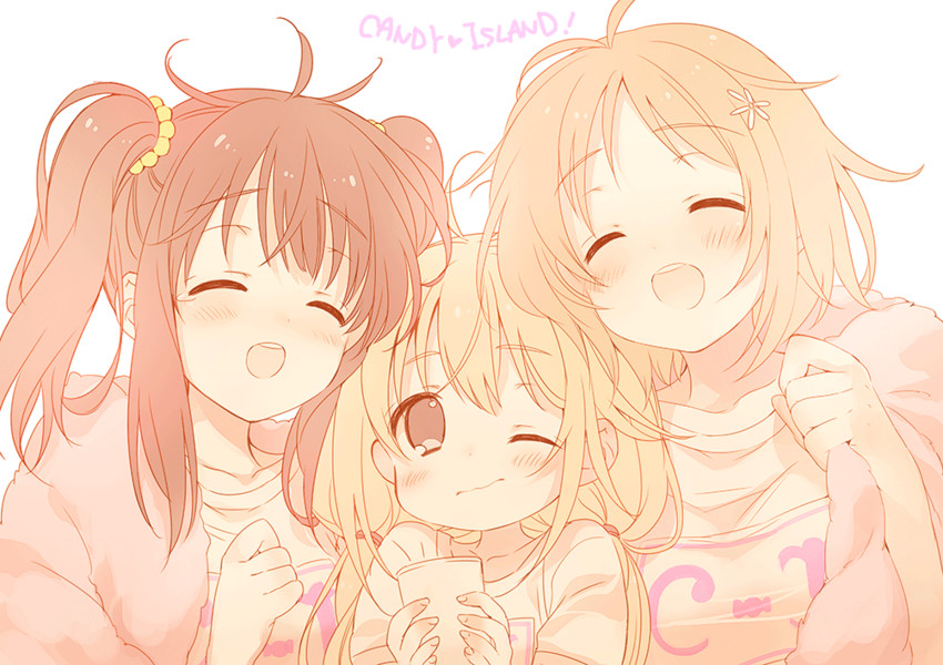 futaba anzu, mimura kanako, and ogata chieri (idolmaster and 1 more) drawn by mizuno_sao