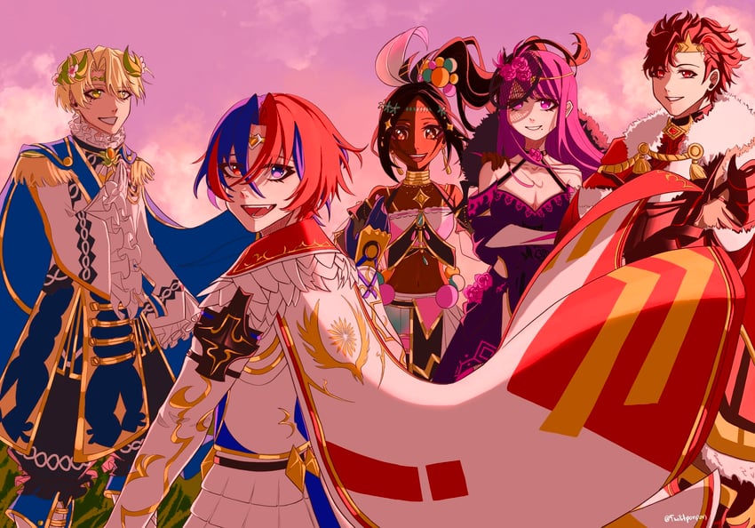 ivy, male alear, timerra, diamant, and alfred (fire emblem and 1 more) drawn by twilitponpon