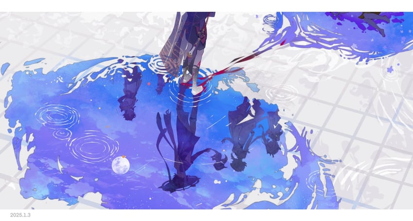 lumine, scaramouche, nahida, wanderer, paimon, and 2 more (genshin impact) drawn by shimianaya