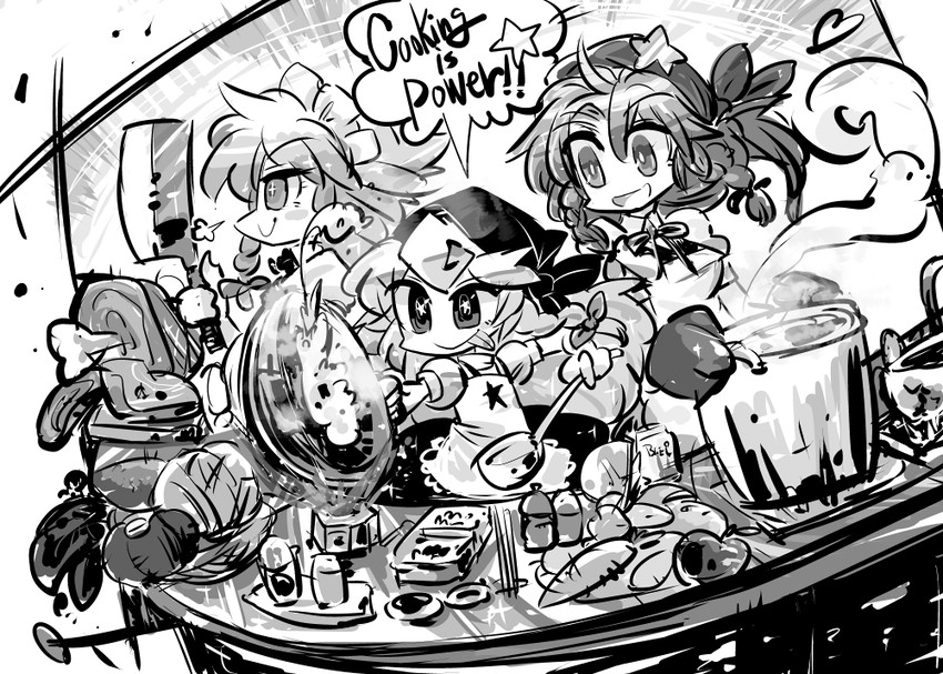 kirisame marisa, izayoi sakuya, and hong meiling (touhou) drawn by yt_(wai-tei)