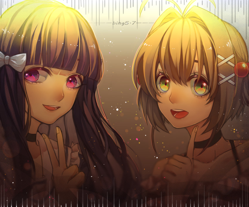 kinomoto sakura and daidouji tomoyo (cardcaptor sakura) drawn by bingbing_(hrppbb)