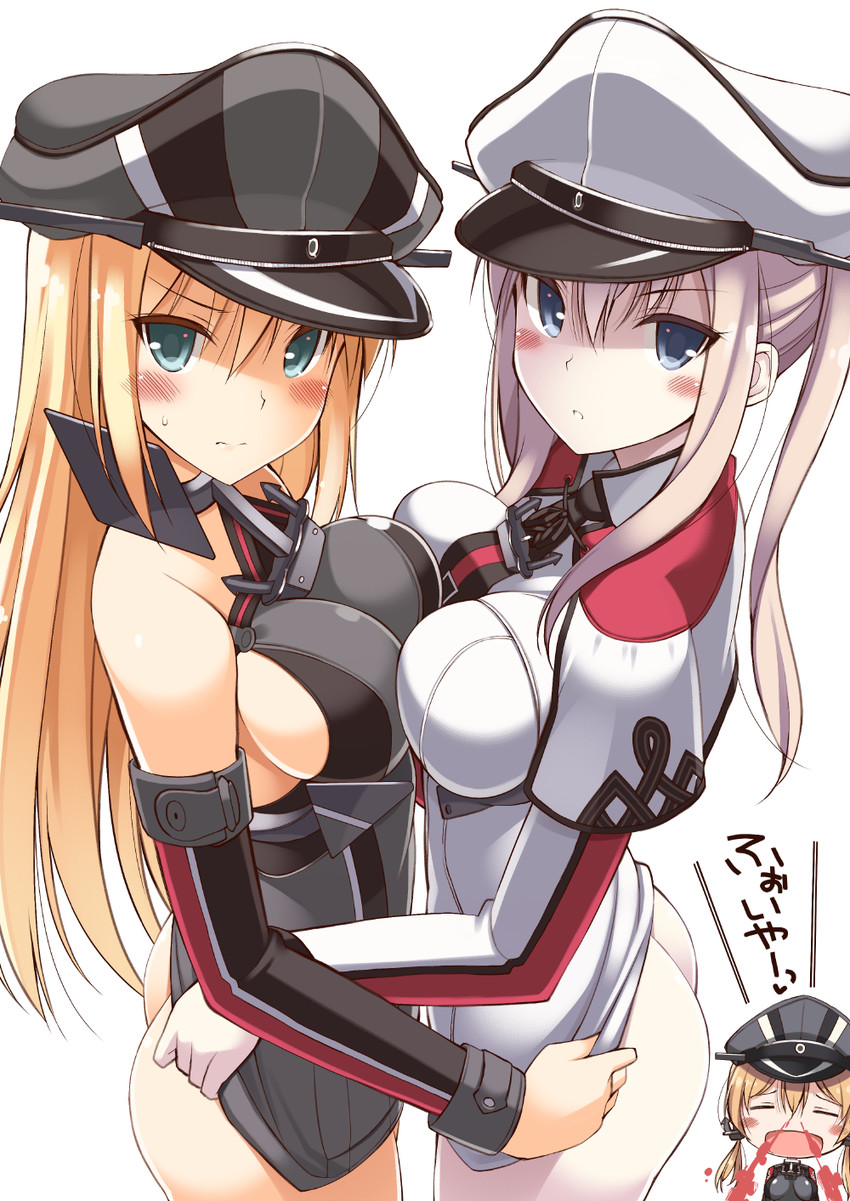 prinz eugen, bismarck, and graf zeppelin (kantai collection) drawn by ohta_yuichi