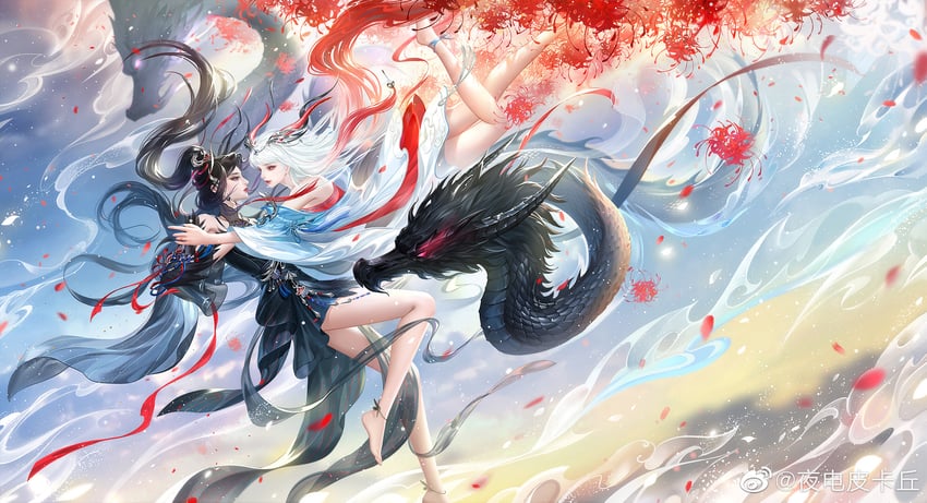 jiu ying and gui xiansheng (zhu xian) drawn by ye_dian_pikaqiu