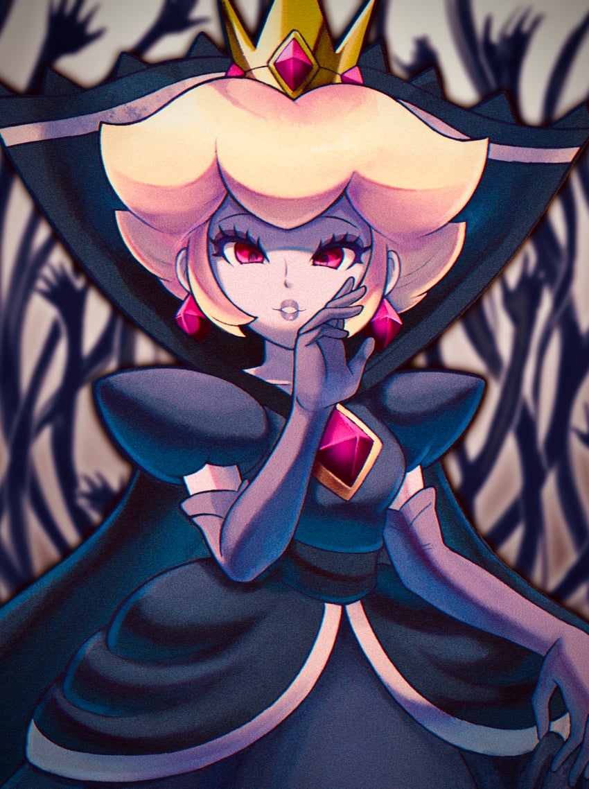princess peach and shadow queen (mario and 2 more) drawn by commshoo