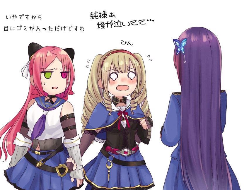 funada kiito, shiba tomoshibi, and komai sumire (assault lily) drawn by nigari_(ngari_0115)