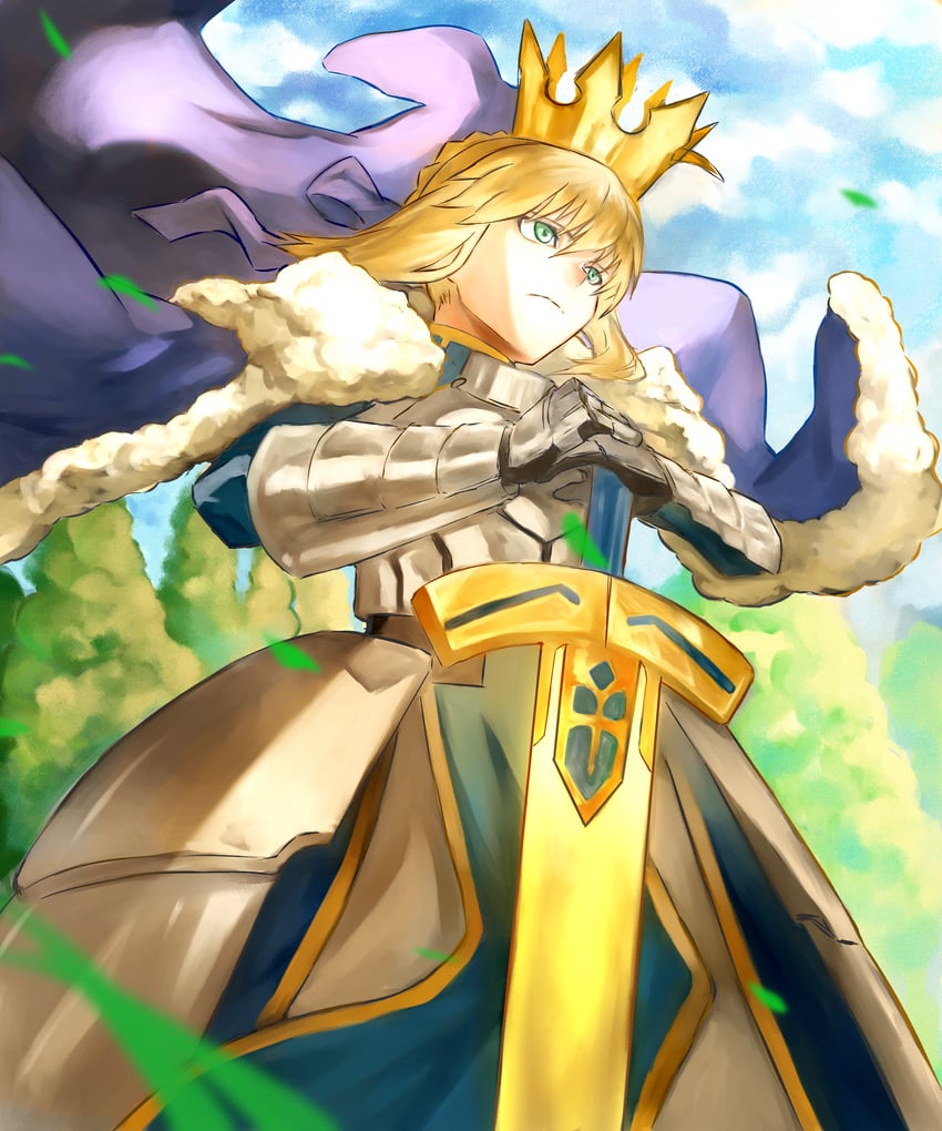 artoria pendragon and saber (fate and 1 more) drawn by yuto_(fedj3757)