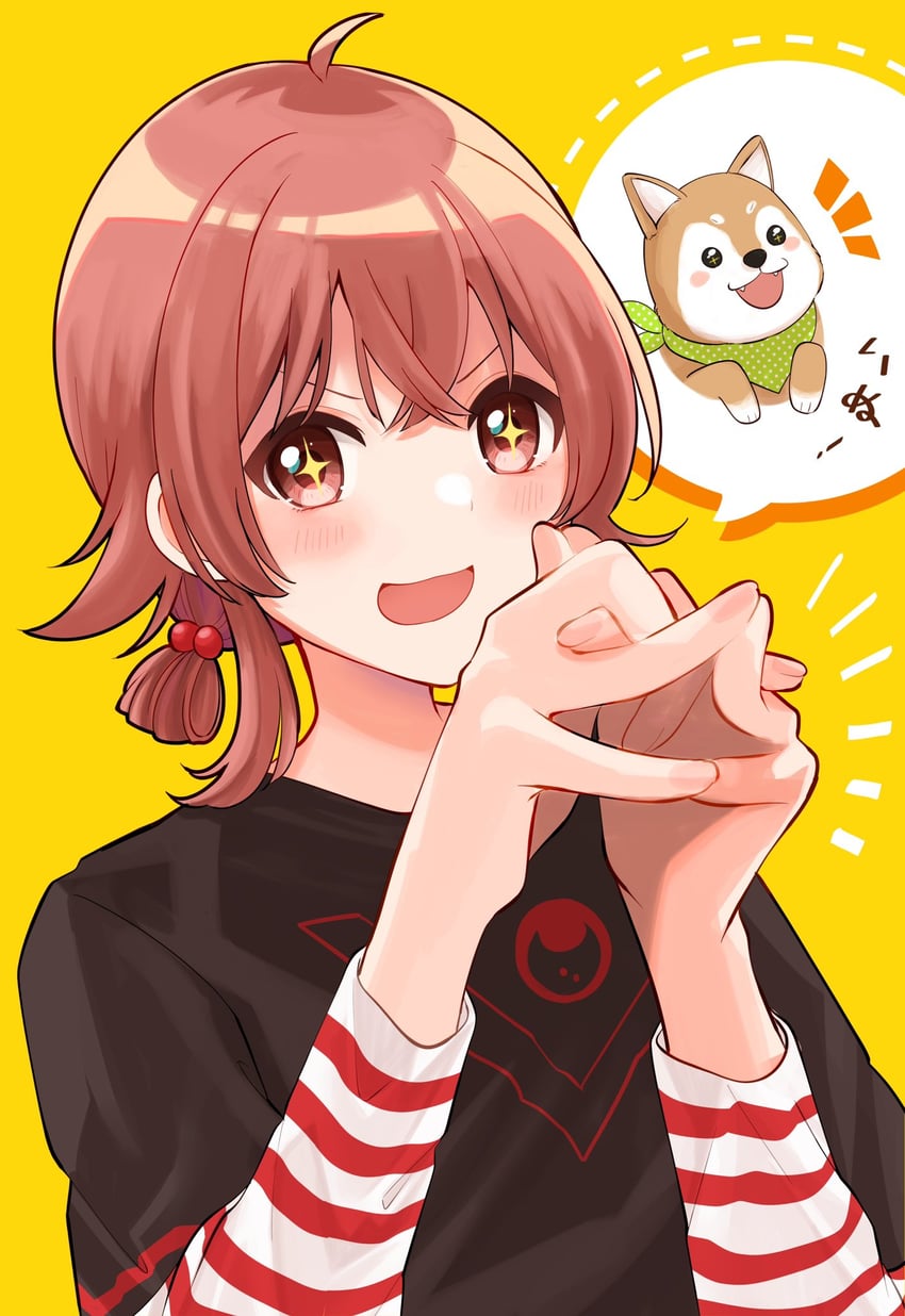 komiya kaho and mamemaru (idolmaster and 1 more) drawn by 19_okeke