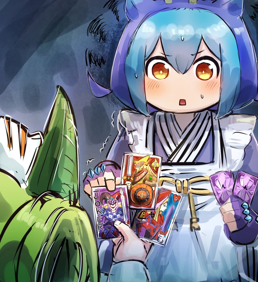 laundry dragonmaid, parlor dragonmaid, queen's knight, king's knight, and joker's knight (yu-gi-oh!) drawn by hatano_kiyoshi