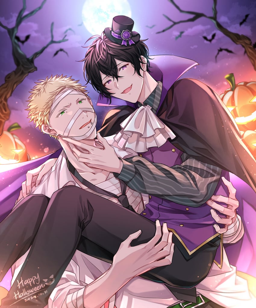 murata ugetsu, kaji akihiko, and dracula (given and 1 more) drawn by pinoli_(pinoli66)