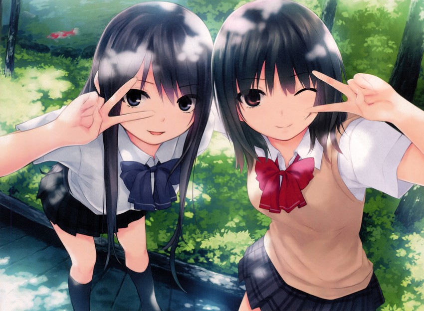 aoyama sumika and shiramine rika (original) drawn by coffee-kizoku