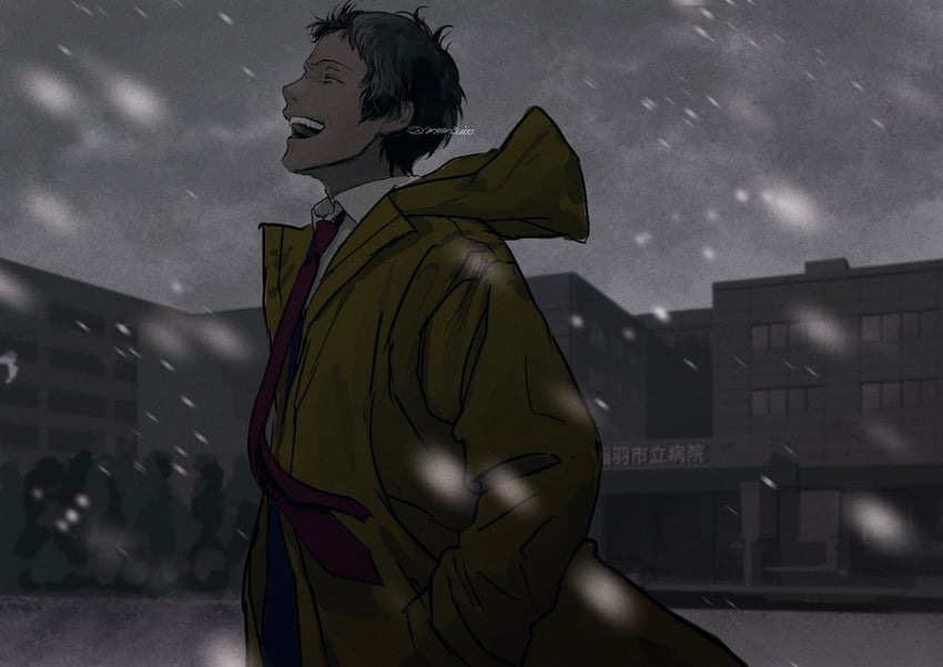 adachi tooru (persona and 1 more) drawn by morrisuit