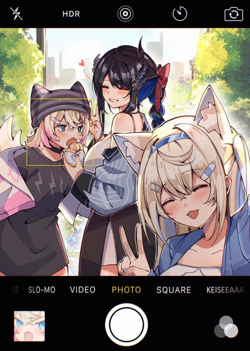 nerissa ravencroft, fuwawa abyssgard, and mococo abyssgard (hololive and 1 more) drawn by keisea