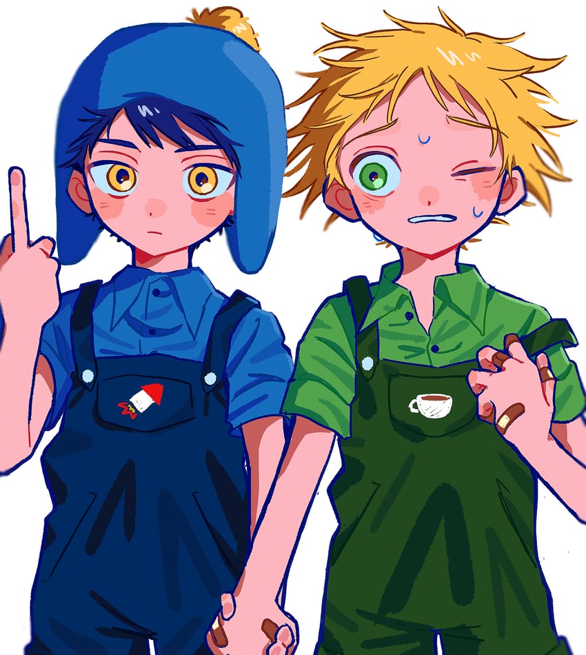 craig tucker and tweek tweak (south park) drawn by neko_manma