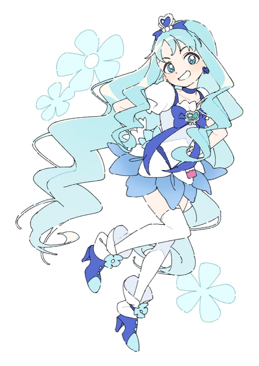 kurumi erika and cure marine (precure and 1 more) drawn by ginjiro_(ginjiroxx)