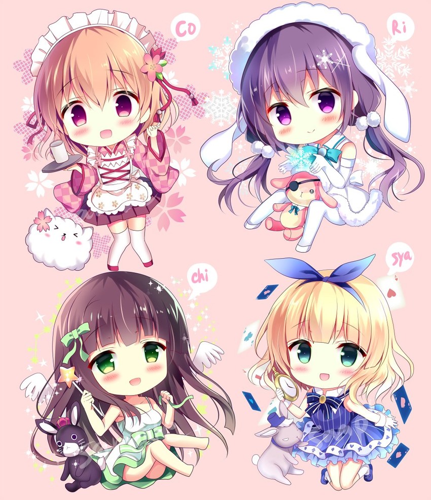 alice, hoto cocoa, kirima syaro, tippy, tedeza rize, and 3 more (gochuumon wa usagi desu ka? and 1 more) drawn by azumi_kazuki