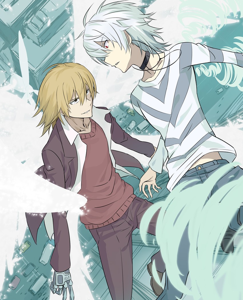 accelerator and kakine teitoku (toaru majutsu no index and 1 more) drawn by jack-barro