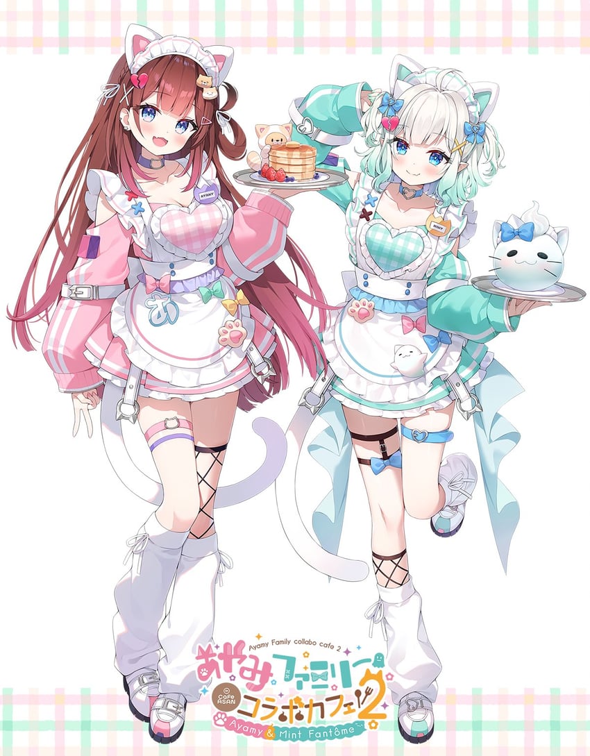 mint fantome, wisps, and ayamy (indie virtual youtuber) drawn by ayamy