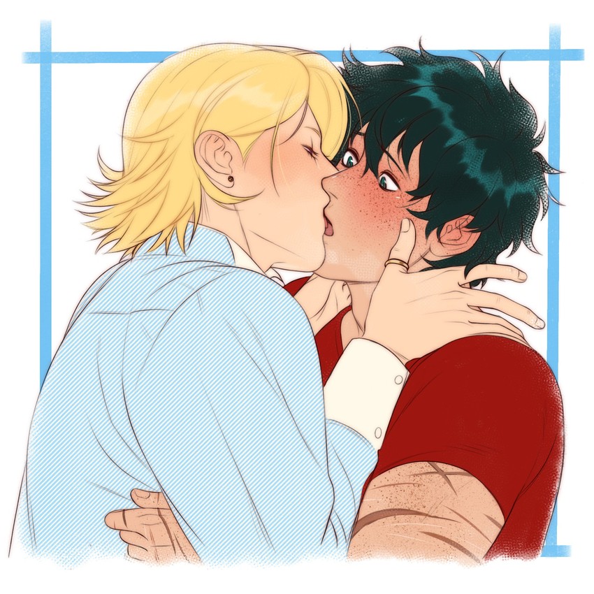 midoriya izuku and aoyama yuga (boku no hero academia) drawn by riffraffhellyea