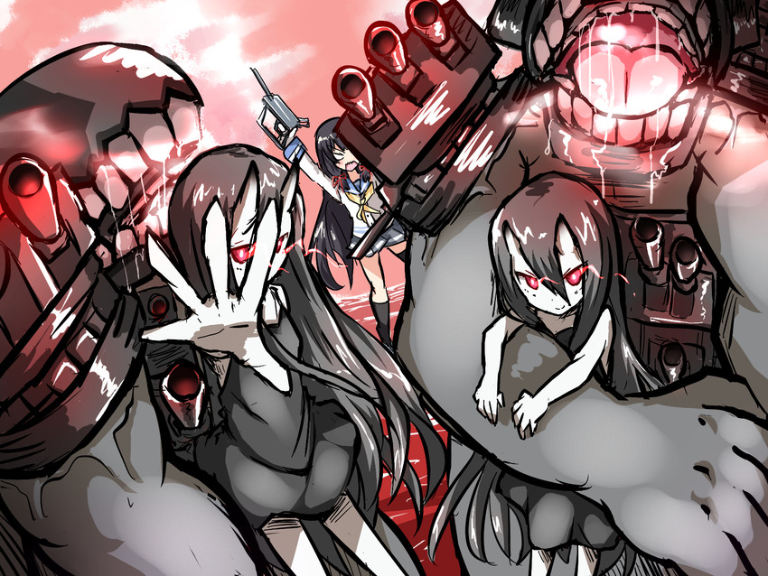 isokaze and battleship princess (kantai collection) drawn by beize_(garbage)