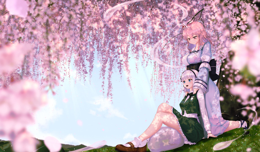 konpaku youmu and saigyouji yuyuko (touhou) drawn by mobchara_p