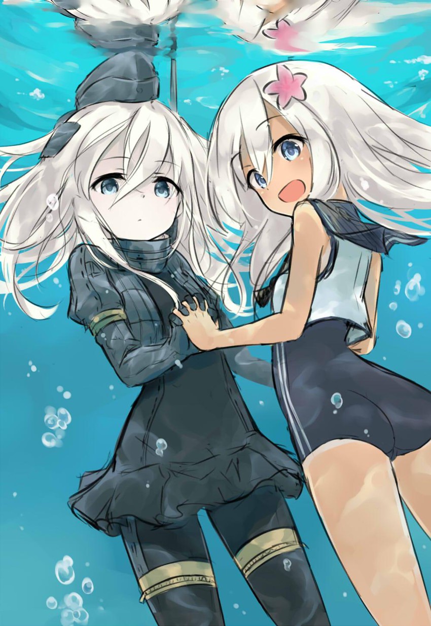ro-500 and u-511 (kantai collection) drawn by azuuru
