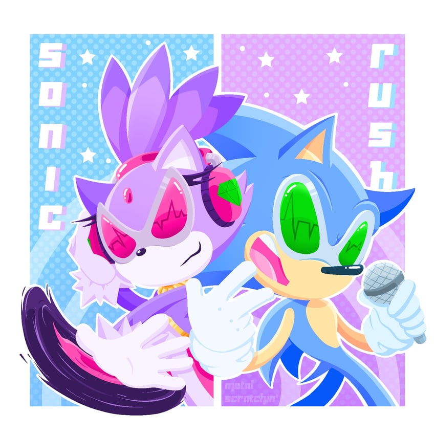 sonic the hedgehog, blaze the cat, and beat (sonic and 2 more) drawn by crosses_xs