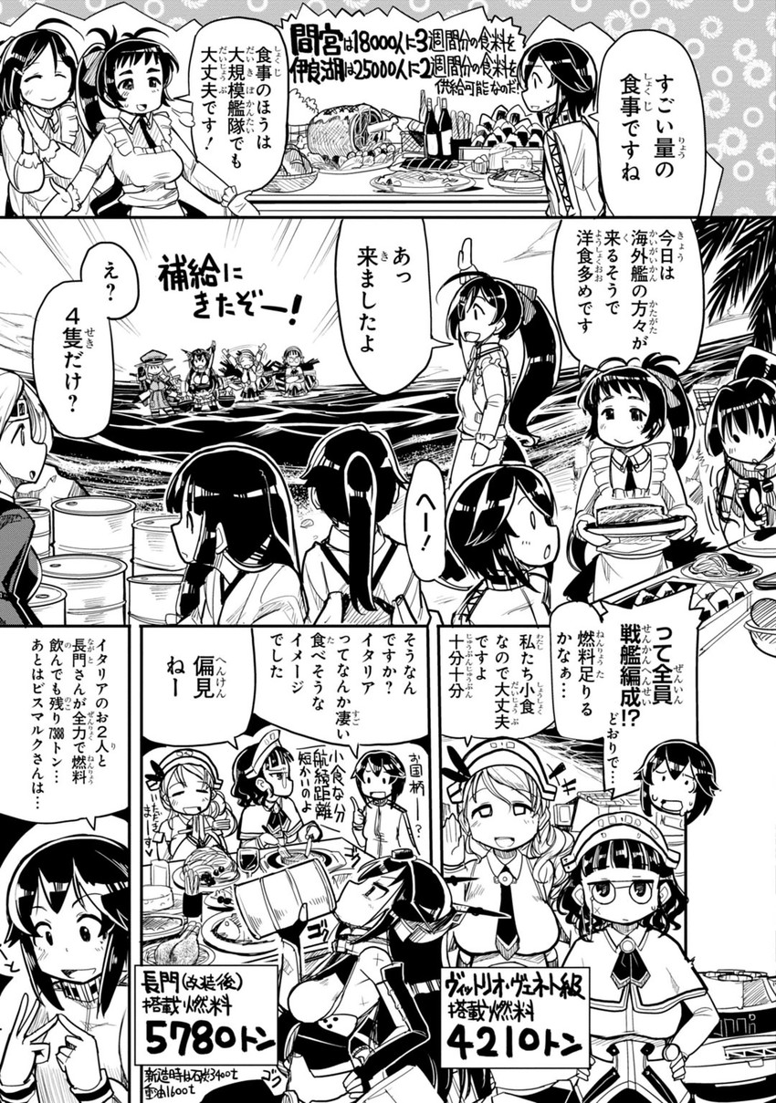 nagato, houshou, yamato, bismarck, mamiya, and 6 more (kantai collection) drawn by sakazaki_freddy