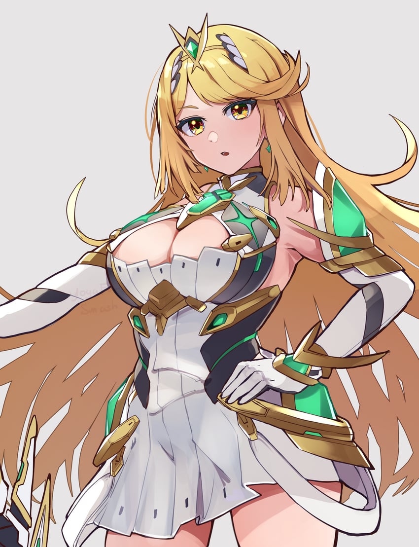 mythra (xenoblade chronicles and 1 more) drawn by hirotaka_(hrtk990203)