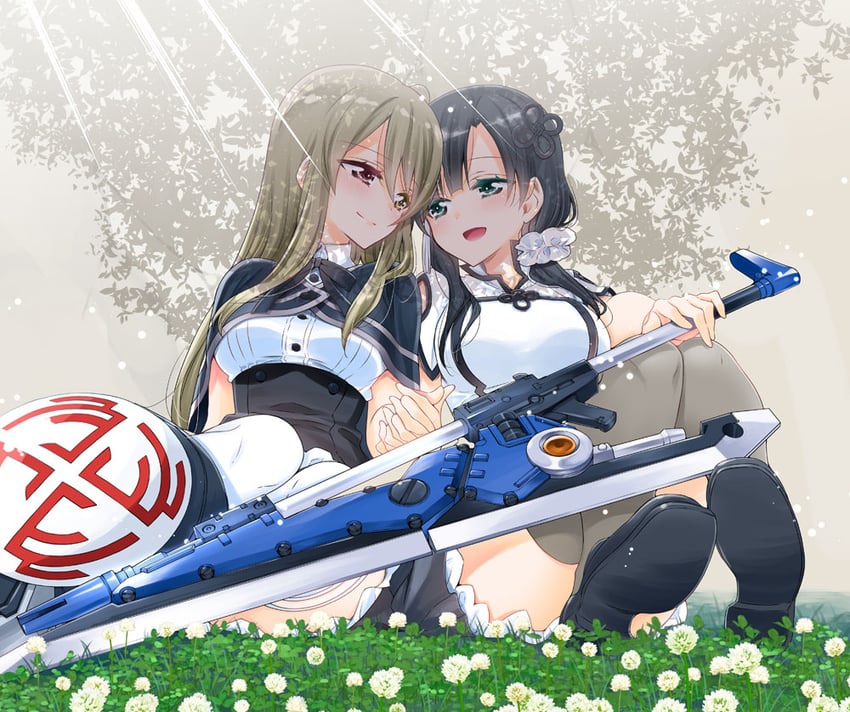 kuo shenlin and wang yujia (assault lily) drawn by takano_saku