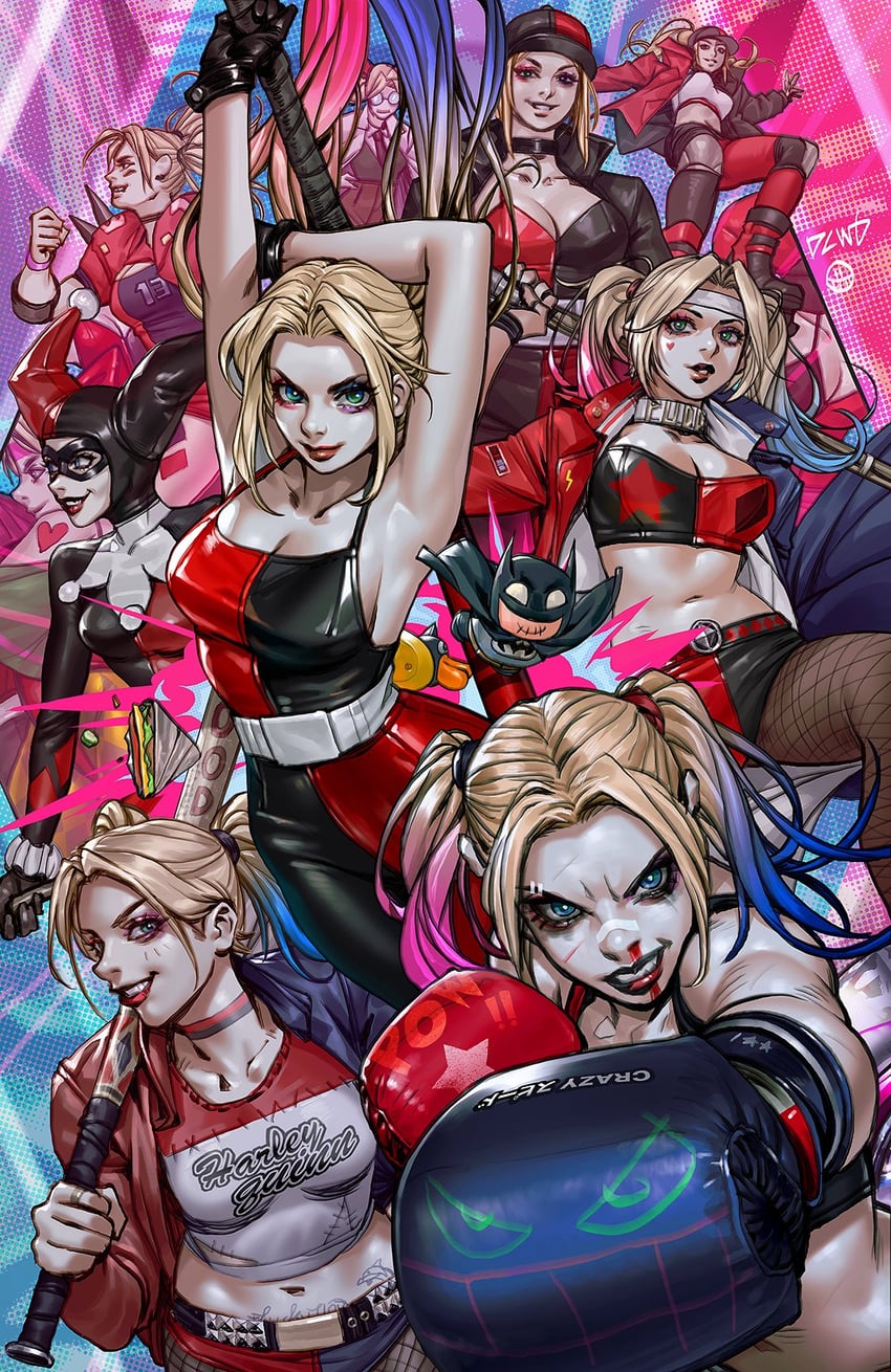 harley quinn and batman (dc comics and 6 more) drawn by dcwj