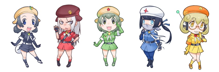 keroro, giroro, tamama, kururu, and dororo (kemono friends and 1 more) drawn by yoshizaki_mine