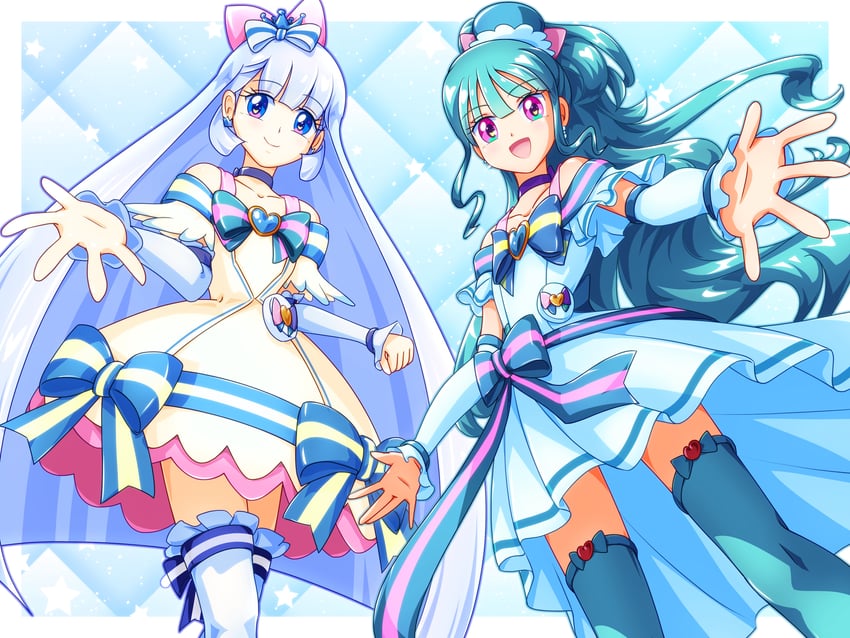 nekoyashiki yuki, nekoyashiki mayu, cure nyammy, and cure lillian (precure and 1 more) drawn by mimimix
