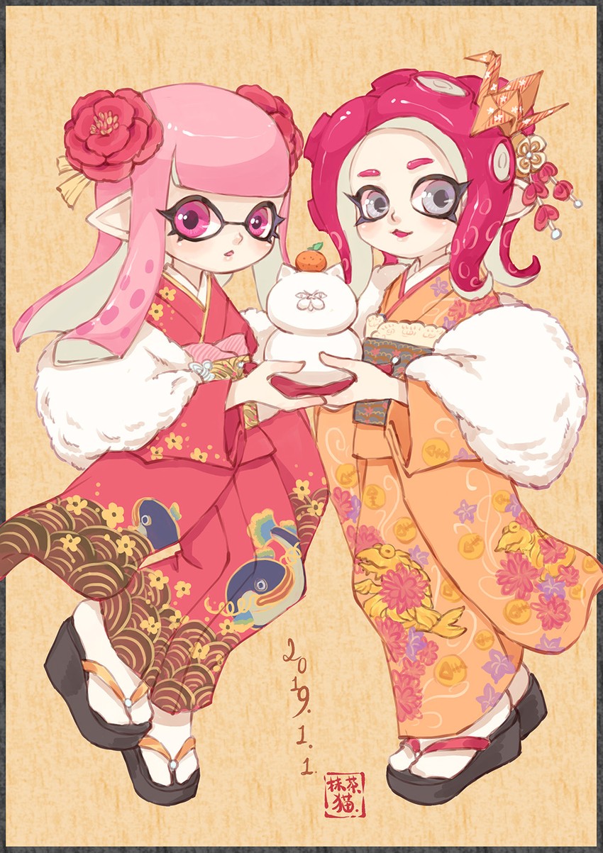 inkling player character, inkling girl, octoling player character, octoling girl, judd, and 2 more (splatoon and 2 more) drawn by matchaneko