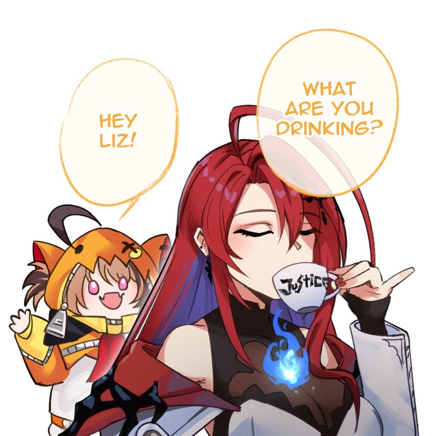 gigi murin and elizabeth rose bloodflame (hololive and 1 more) drawn by jamwes