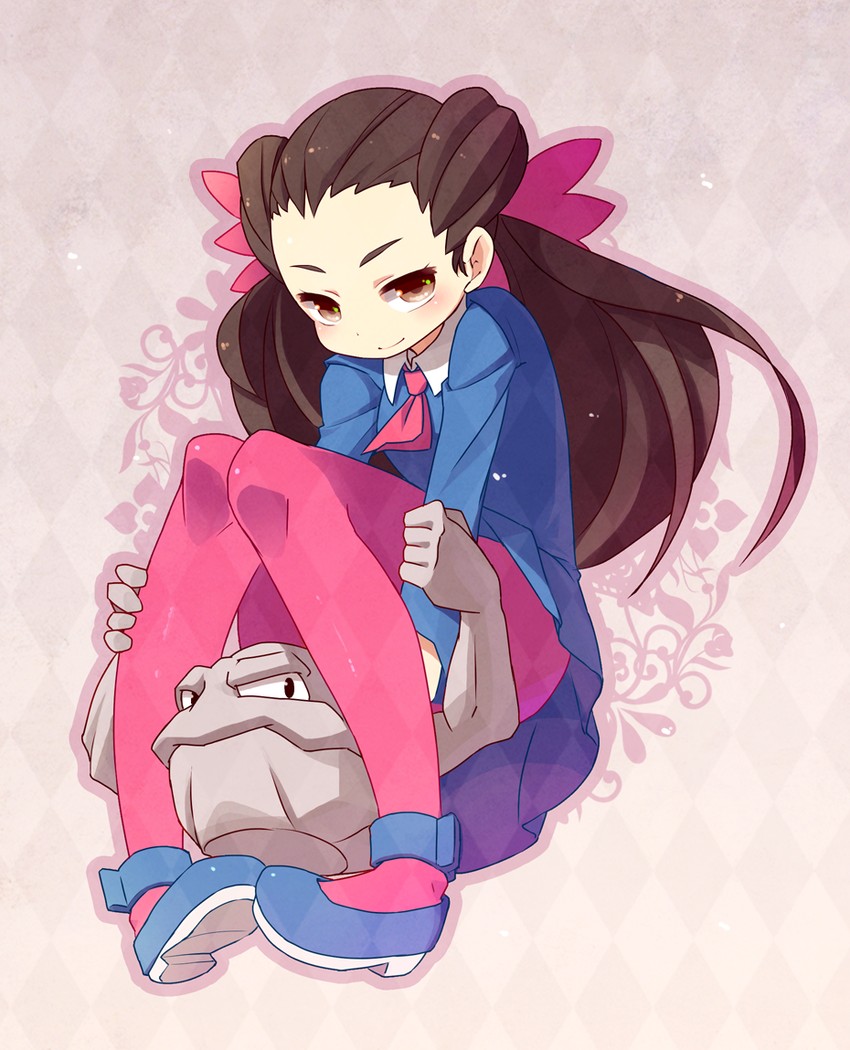 roxanne and geodude (pokemon and 1 more) drawn by blueberry_(5959)