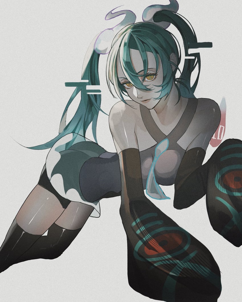 hatsune miku and ghost miku (pokemon and 2 more) drawn by reo_(mmocc123)