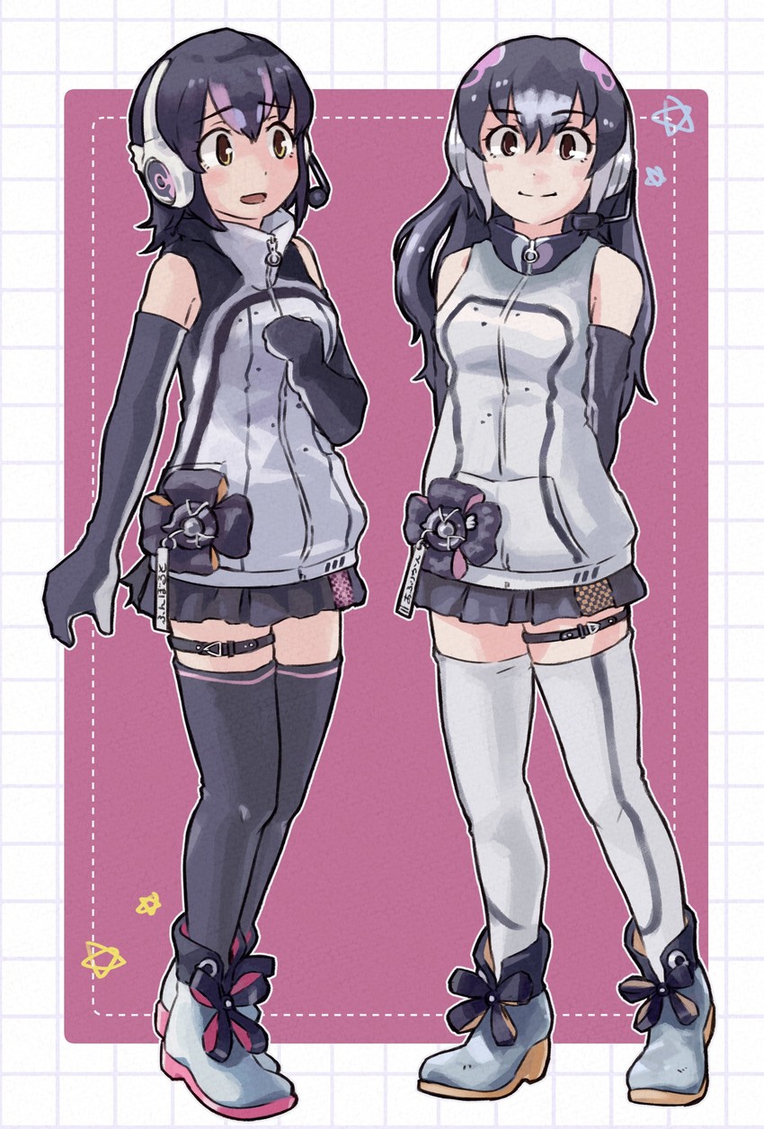 humboldt penguin and african penguin (kemono friends and 1 more) drawn by toriny
