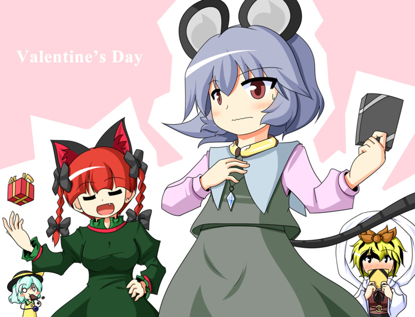 komeiji koishi, kaenbyou rin, nazrin, and toramaru shou (touhou) drawn by urushi