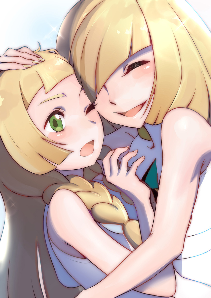 lillie and lusamine (pokemon and 1 more) drawn by ikuchan_kaoru