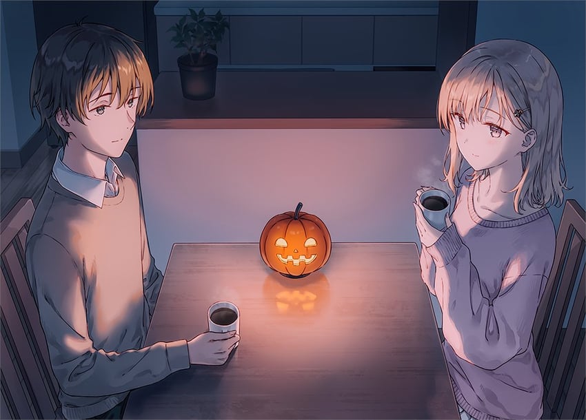 ayase saki and asamura yuuta (gimai seikatsu) drawn by hiten_(hitenkei)