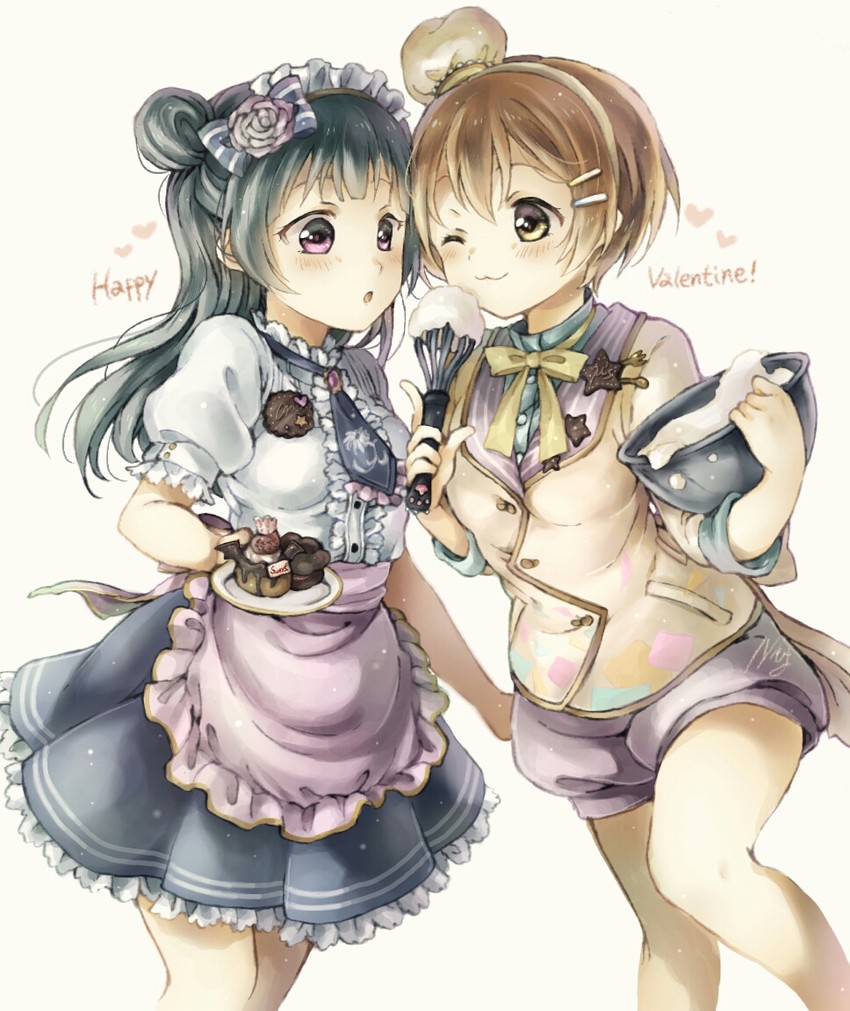 hoshizora rin and tsushima yoshiko (love live! and 2 more) drawn by haru_hina
