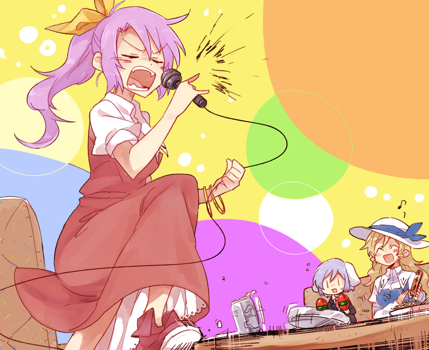 watatsuki no yorihime, watatsuki no toyohime, and reisen (touhou) drawn by 6_(yuchae)